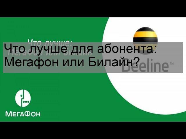 Что лучше для абонента: Мегафон или Билайн?