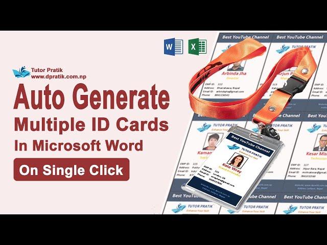 Auto Generate Multiple ID Cards In Microsoft Word On Single Click | MS Word Tricks