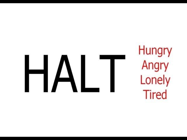 HALT ~ Hungry, Angry, Lonely and Tired