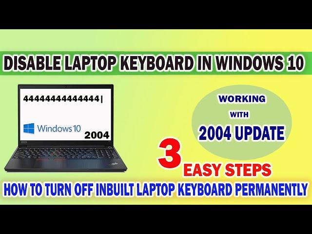 How to disable laptop keyboard in windows 10. 3 Easy steps to Turn off Laptop's Built in Keyboard