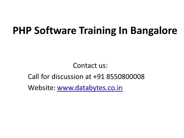 PHP Software Training Courses In Bangalore - databytes.co.in