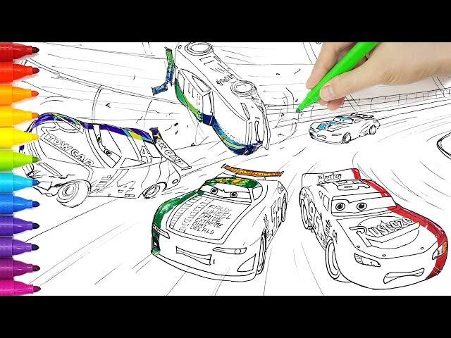 Next Gen Crash: J.D McPILLAR and CHRIS ROAMIN . CARS 3 2.0 Drawing and Coloring | Tim Tim TV
