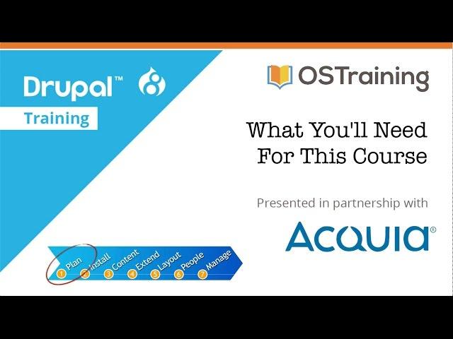 Drupal 8 Beginner, Lesson 4: What You'll Need For This Course