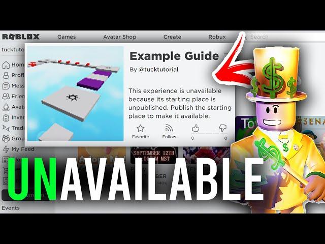 Fix This Experience Is Unavailable Because Its Starting Place Is Unpublished In Roblox - Full Guide