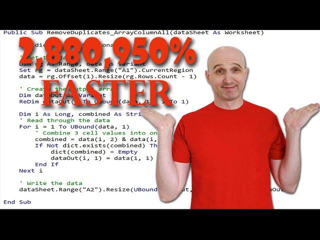 I Made this VBA Code 2,880,952% faster