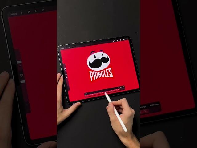 Tricky Pringles logo animation took me 10+ hours to finish  #logoanimation #procreate  #pringles