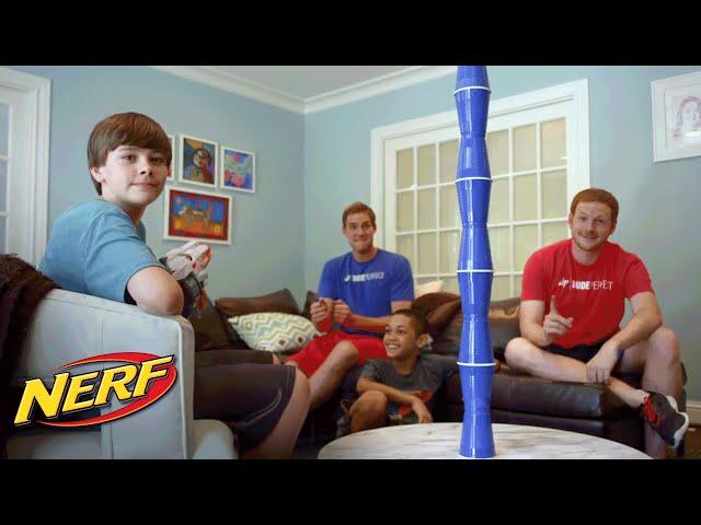 NERF Stunt - The Blind Ricochet with Vortex Revonix 360 ft. Dude Perfect