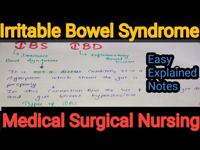 Notes Of IBS (Irritable Bowel Syndrome)  in Medical Surgical Nursing in Hindi.