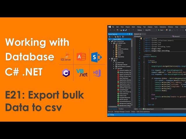 Export bulk data to csv file from database - Oledb C# .NET E21