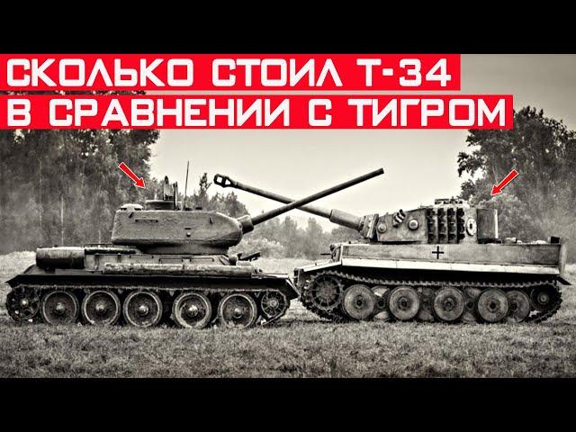 Сколько стоил танк Т-34 в сравнении с немецким Тигром? История танка Т-34.