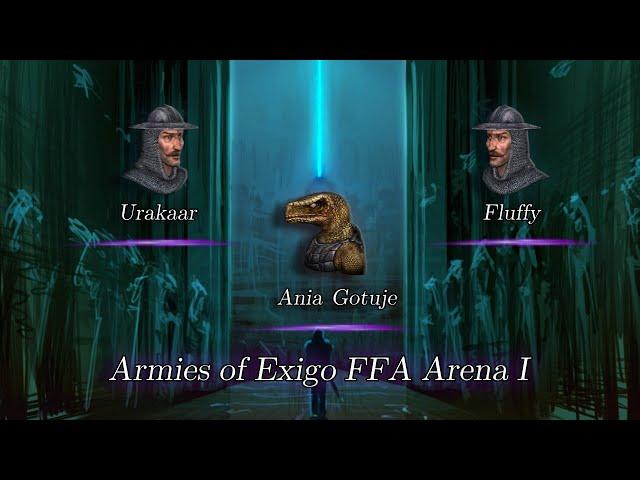 Urakaar vs Fluffy vs Ania Gotuje - Armies of Exigo FFA Arena I