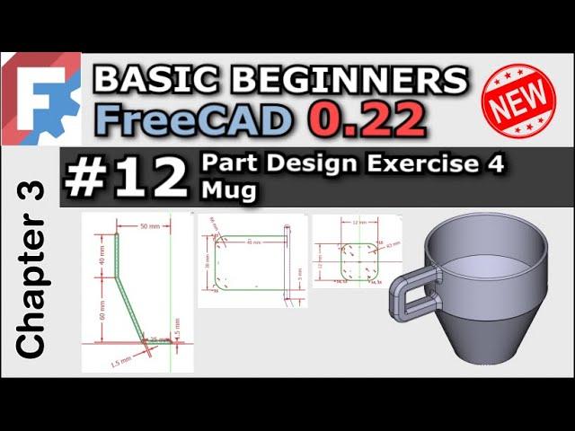 Connecting Operations In Part Design | Modelling a Mug | Basic Beginners FreeCAD 0.22 Lesson 12