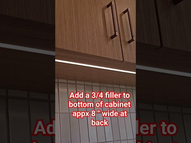 How to add light channel under upper cabinets