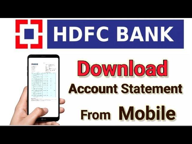 How to download HDFC bank account statement from mobile | E statement PDF download from mobile HDFC