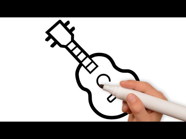 Bolalar uchun gitara chizish/Drawing guitar for children/Рисунок ГИТАРА для детей