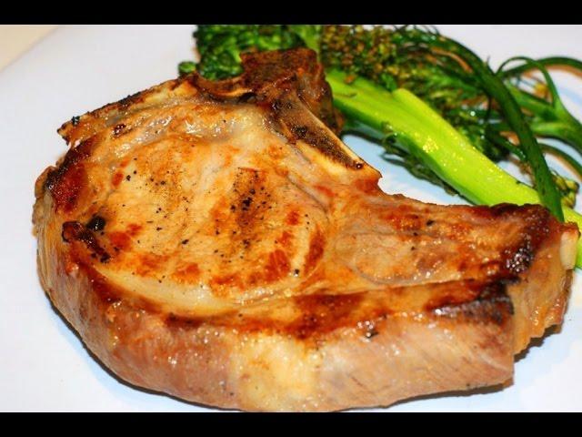 Pork steak. Pork steak in a frying pan. Pork in a frying pan is fast and delicious.