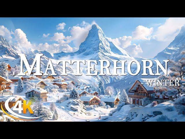 Matterhorn Winter 4K ️ Enchanting Alpine Wonderland • Stunning Scenery with Calming Music