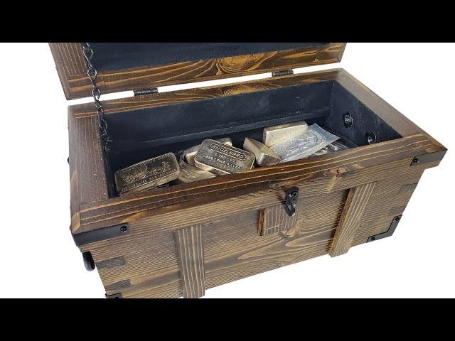 Pirate Chest filled with Mostly 5 Ounce Silver Bars!