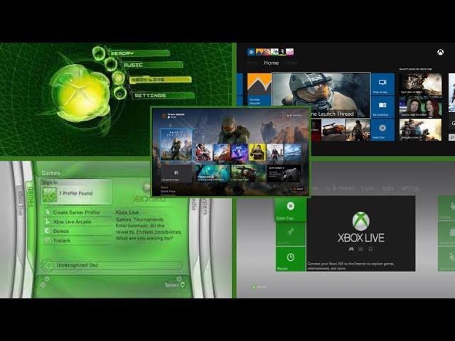 Evolution of Xbox dashboards (2001-2023)