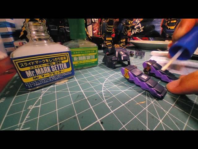 How to apply Water-Slide Decals using Mr. Mark Setter & Mr. Mark Softer Quick Tutorial [Gunpla]