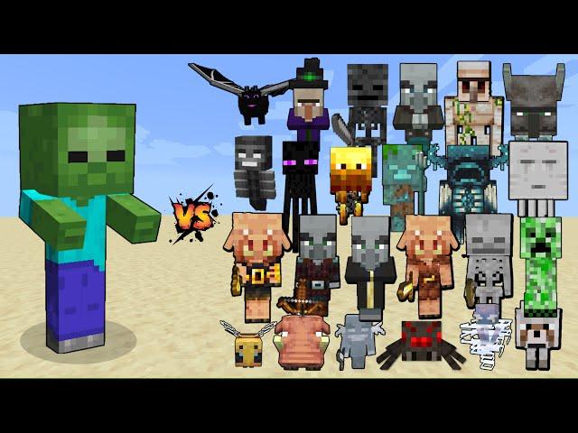 Baby Zombies vs All Babies in Minecraft - Minecraft Babies mob battle