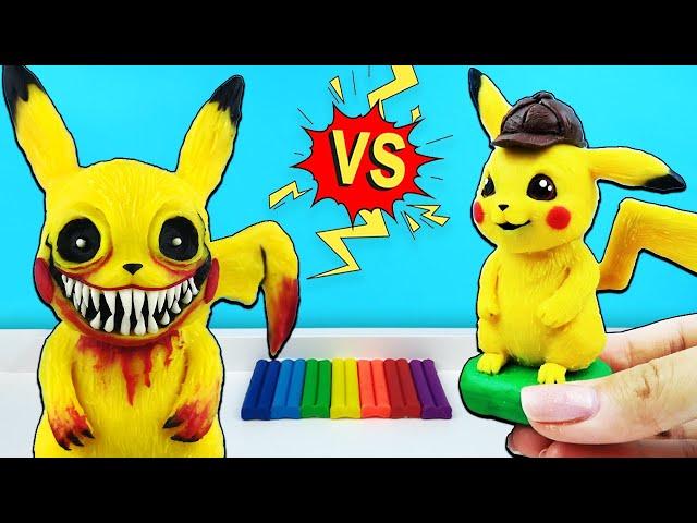 Scary PIKACHU EVIL shape. Pokemon Devourer Pikachu.exe / Sculpt figures from plasticine