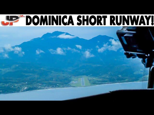 Short Runway High Mountain | Cool Cockpit approach into Dominica | Air Antilles ATR-42