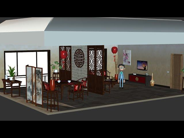 Chinese Living Room - free Iclone props Download