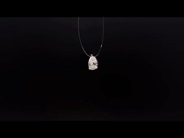 Подвеска на леске с бриллиантом огранки Груша. Бегунок. 0.44 ct.