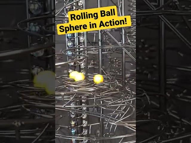 Rolling Ball Sculpture Sphere in Action - Serpentine Track #ball  #marblemachine #tracks #marbles