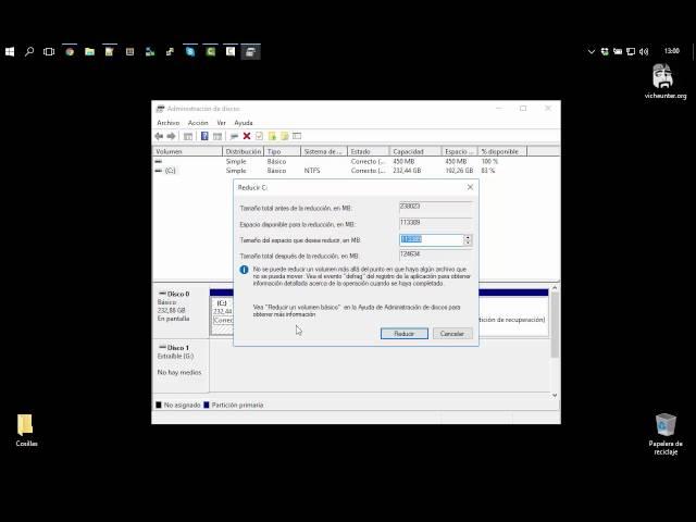 Cómo reducir y crear particiones en Windows 10