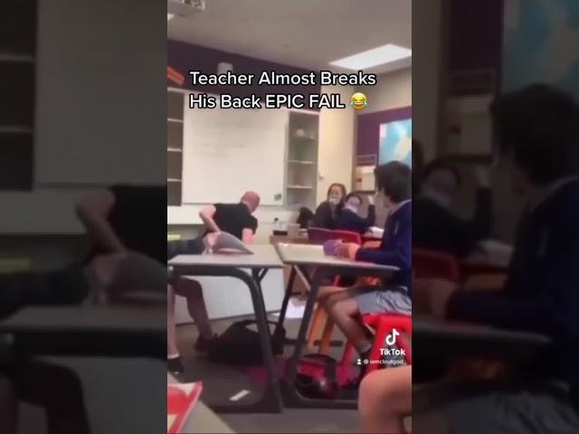 Teacher Almost Breaks His Back EPIC FAIL  #shorts #funny