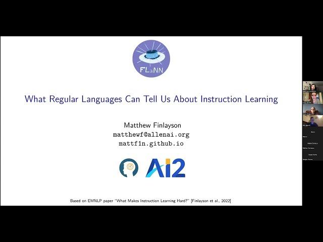 Matthew Finlayson: What Regular Languages Can Tell Us About Instruction Learning