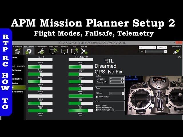 Ardupilot Flight Modes, Failsafe, Telemetry Radio Setup APM mission Planner - XUAV Mini Talon Part 7