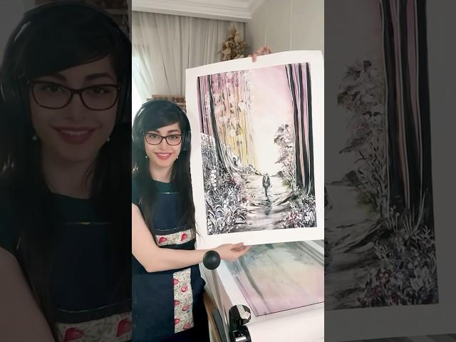 New art techniques; creating monotype by painting plexiglass & transfer to paper reveal at the end