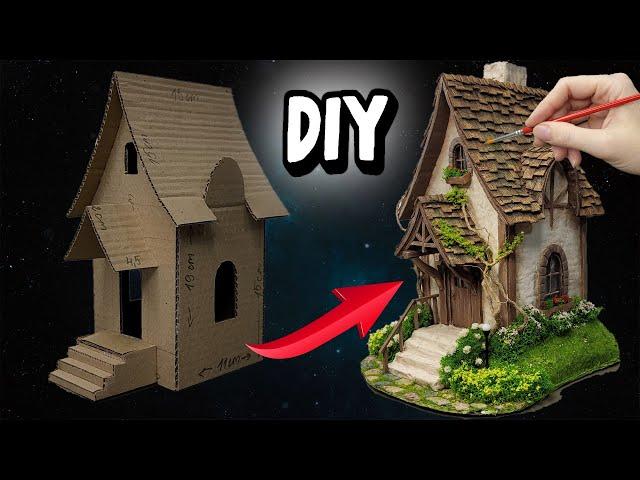 Cute little house - night light from cardboard with your own hands / DIY