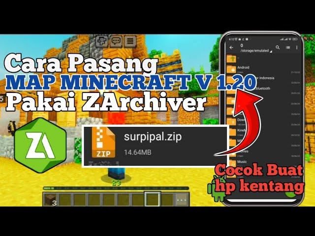 Cara Pasang Map Minecraft v1.20 pakai ZArchiver | Download map Minecraft