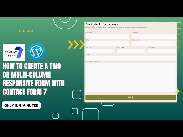 How to create a two or multi-column responsive form with Contact Form 7
