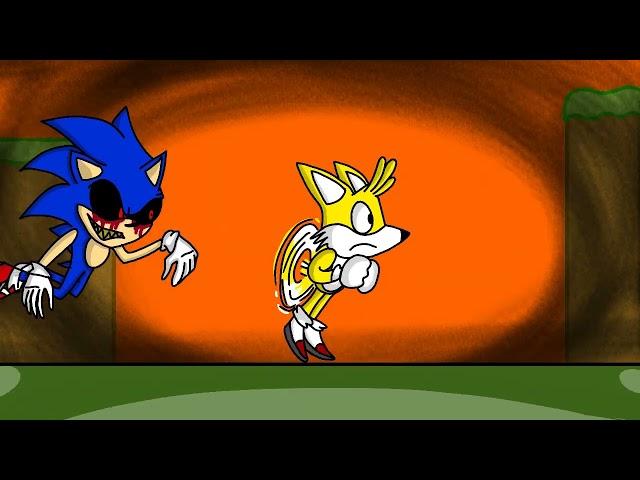 Sonic.exe chasing Tails (GOOD ENDING) animation