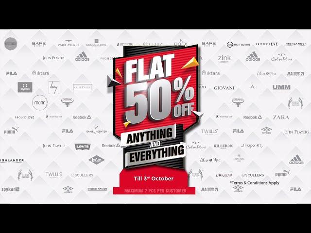 Brand Factory's FLAT 50% off Sale on ANYTHING & EVERYTHING | 27th Sept to 3rd Oct