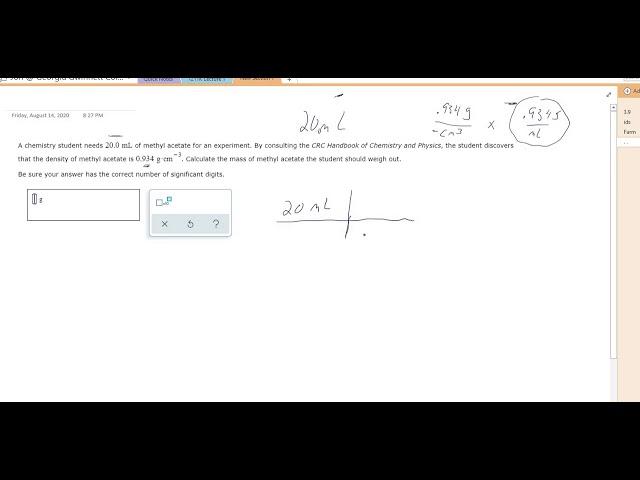 ALEKS - Simple Density Problem