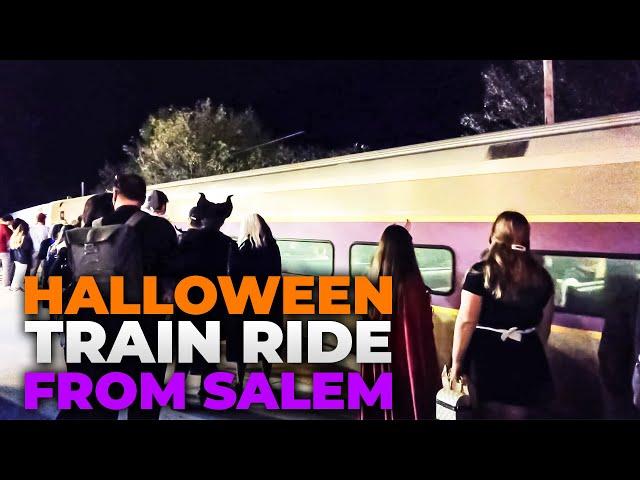 Leaving Salem, MA on Halloween for Boston via MBTA Commuter Rail