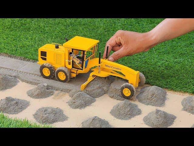 diy mini motor grader machine making road science project | diy tractor | @MiniCreative1