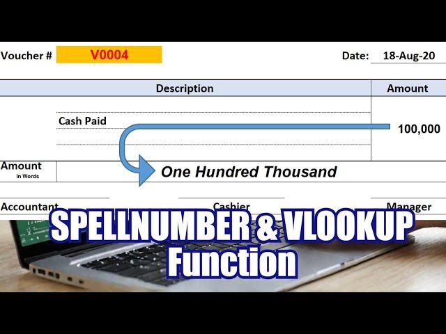 How to apply Spellnumber  & Vlookup  Formula in Microsoft excel