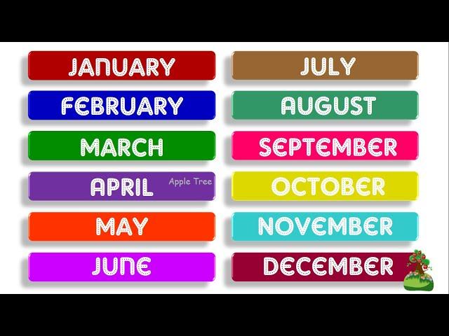 Months of the Year with Spellings | January February Months Name For Kids  | Nursery rhymes