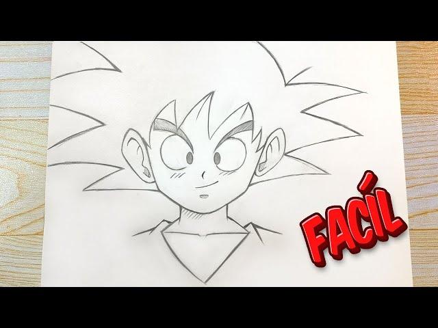 Cómo DIBUJAR a GOKU PEQUEÑO a Lápiz | Tutorial FÁCIL Paso a Paso