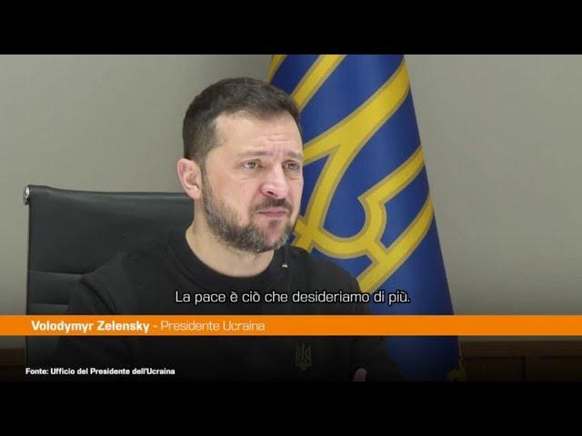 Ucraina, Zelensky al Parlamento Europeo "Vogliamo solo la pace"