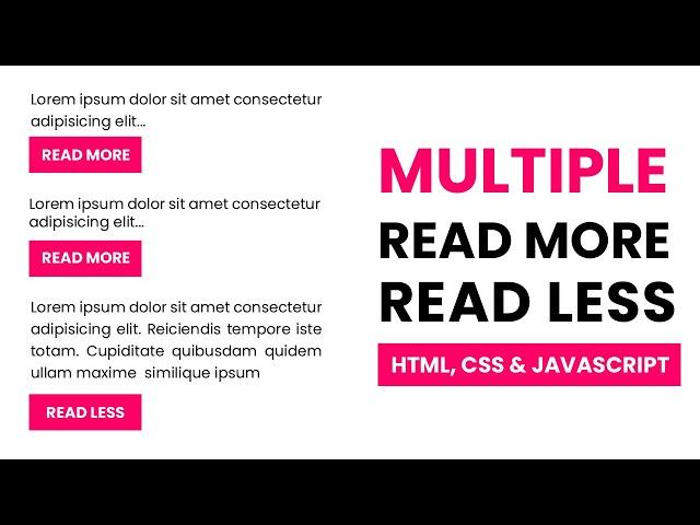 Multiple Read More Read Less With Javascript | Dynamically Shorten Text