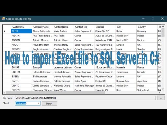 C# Tutorial - Import data from Excel to SQL Server | FoxLearn