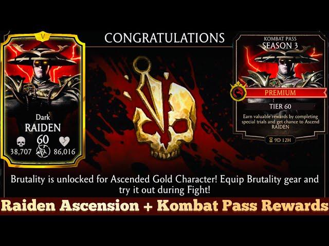 Premium Kombat Pass Season 3 Rewards & Raiden Ascension Fusion V MK Mobile